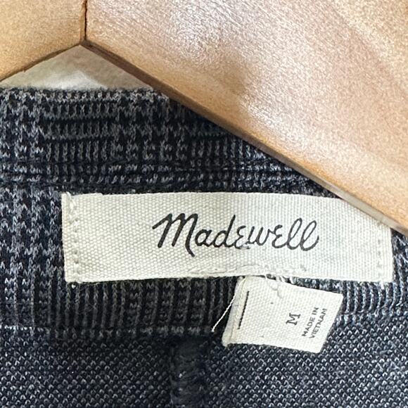 MADEWELL Oversized Knit Blazer in Glen Plaid Gray Sz M {3K31} - Picture 5 of 7